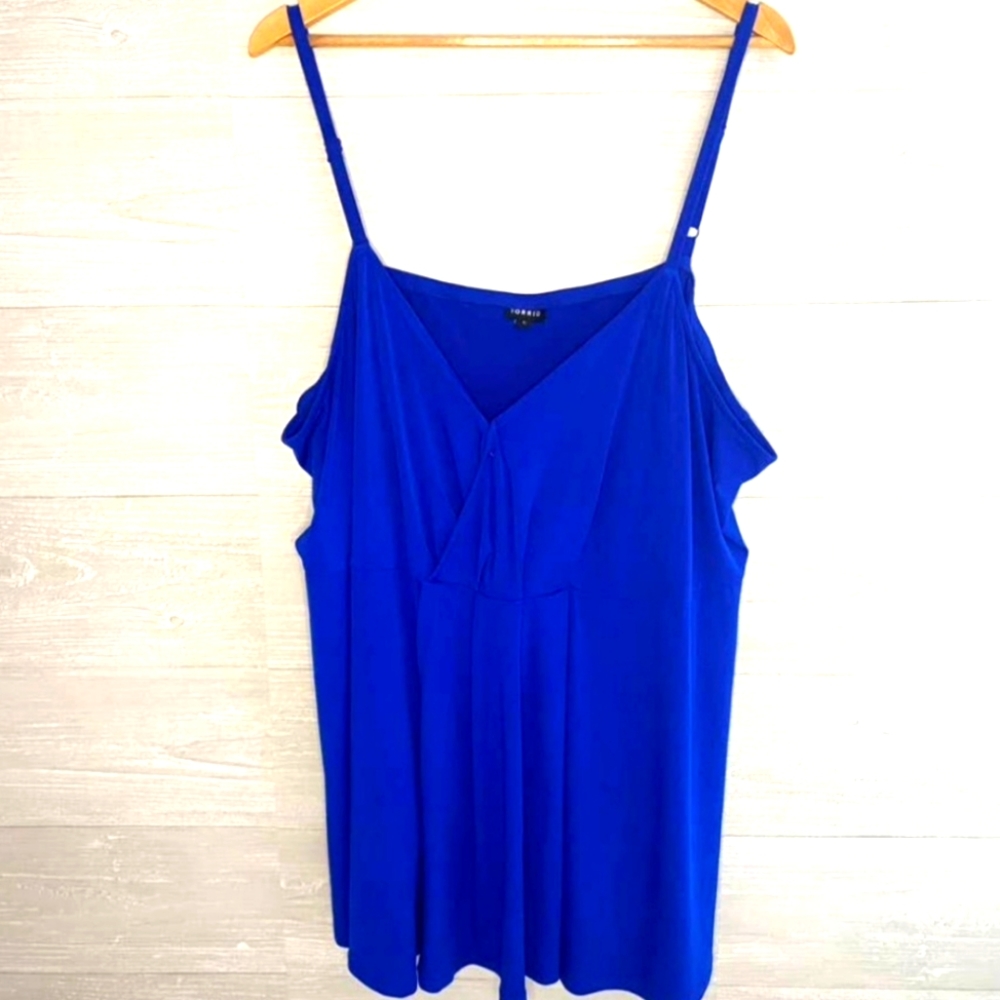TORRID Royal Blue Long Front Tank Top Stretch Adjustable Strap - Plus Size 6X